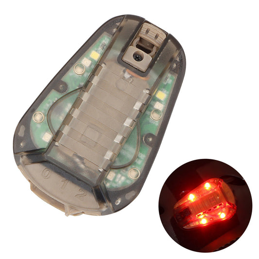 Helmet-Mounted Water-Resistant Strobe Light for Outdoor Safety and Camping