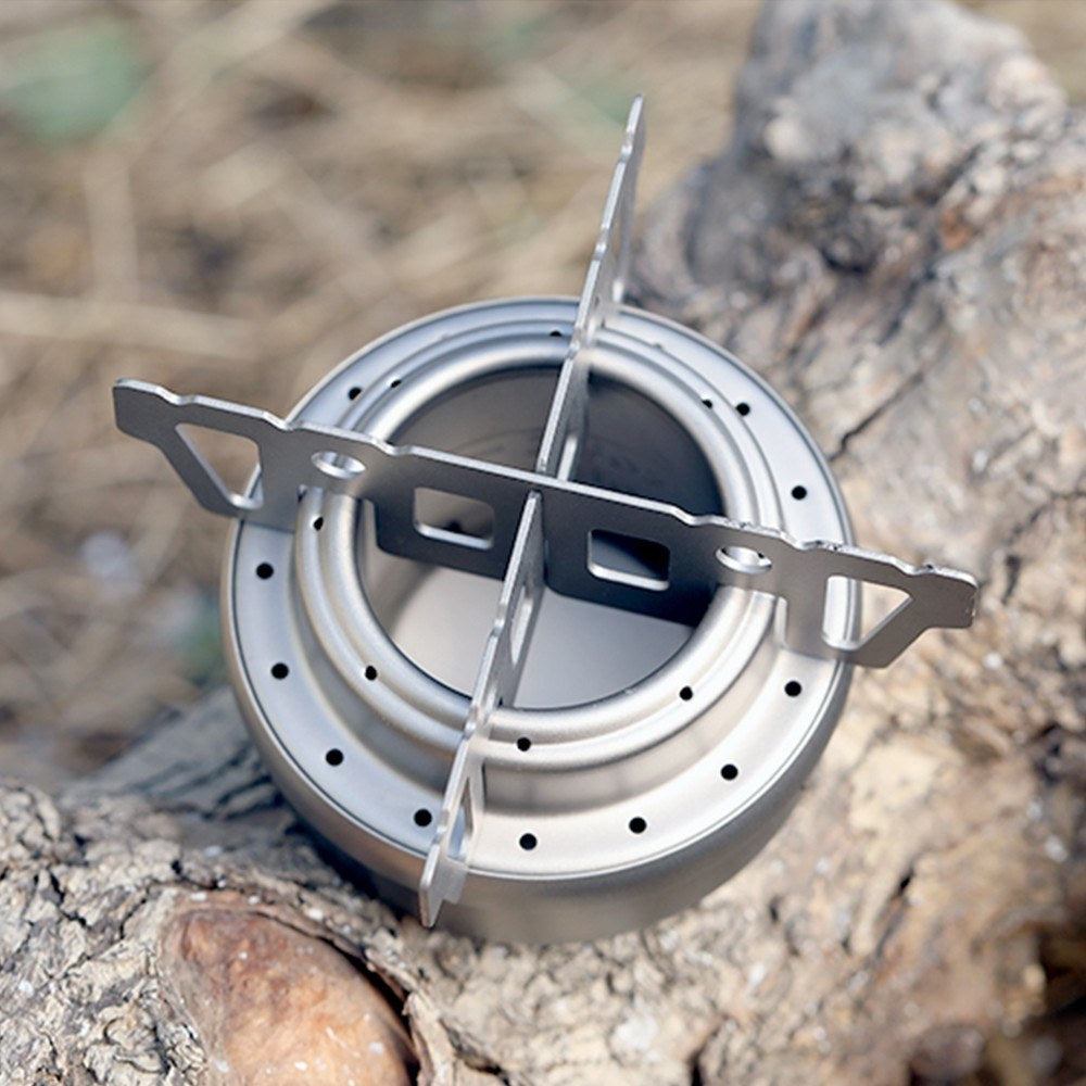TOMSHOO Ultralight Portable Titanium Alcohol Stove for Camping & Hiking