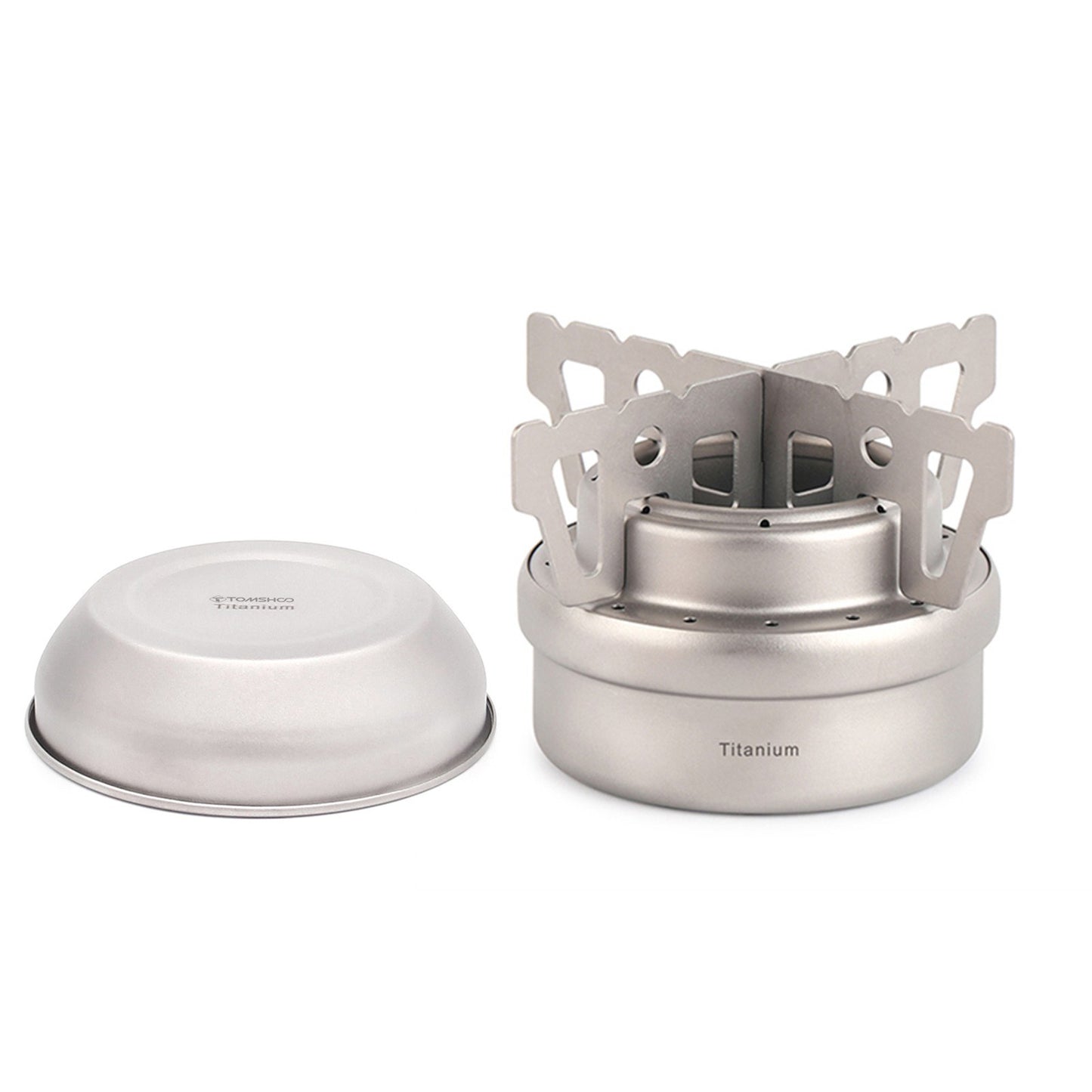 TOMSHOO Ultralight Portable Titanium Alcohol Stove for Camping & Hiking