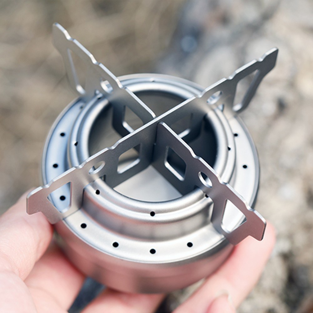 TOMSHOO Ultralight Portable Titanium Alcohol Stove for Camping & Hiking