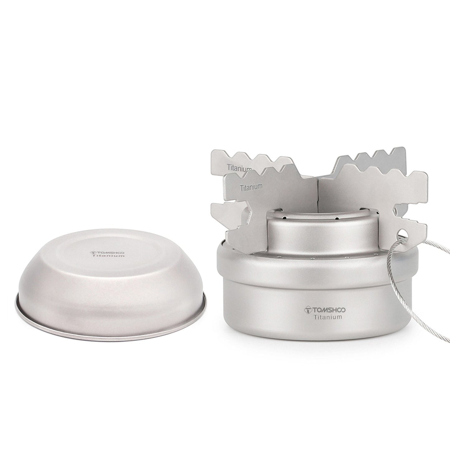 TOMSHOO Ultralight Portable Titanium Alcohol Stove for Camping & Hiking