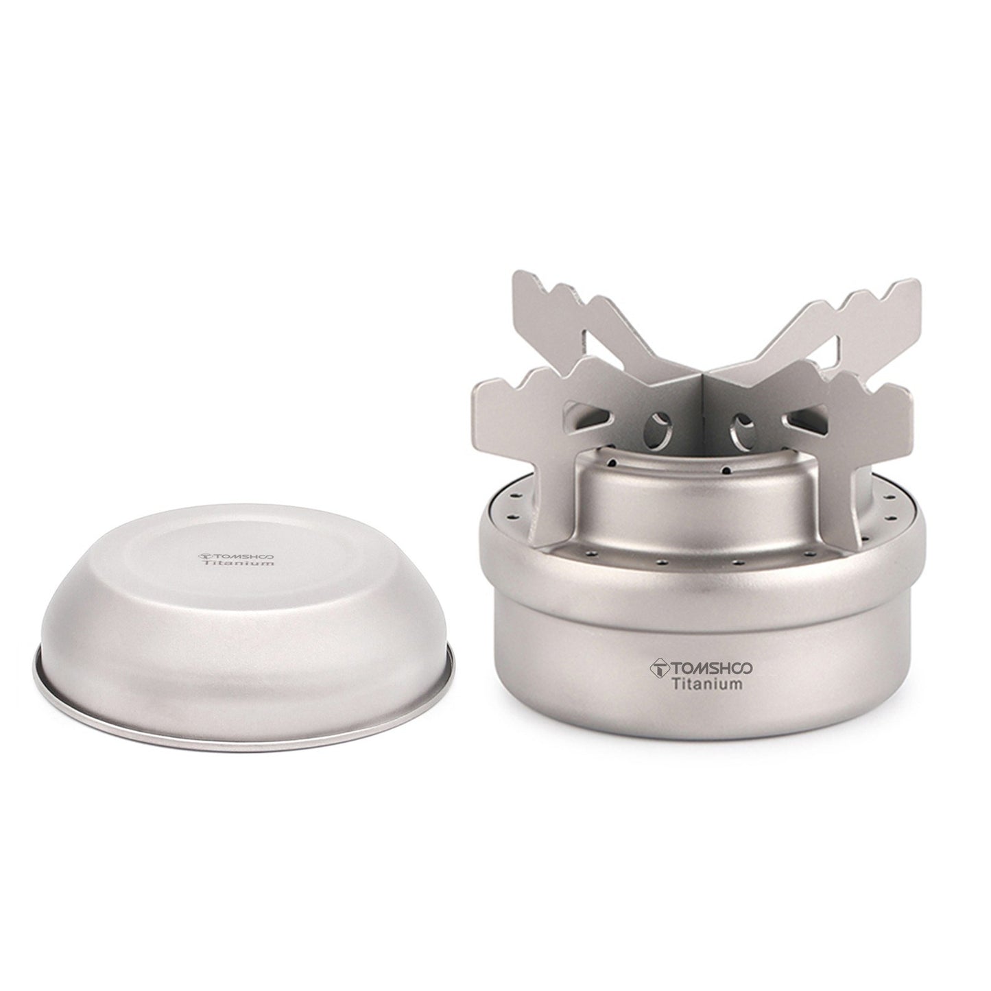 TOMSHOO Ultralight Portable Titanium Alcohol Stove for Camping & Hiking