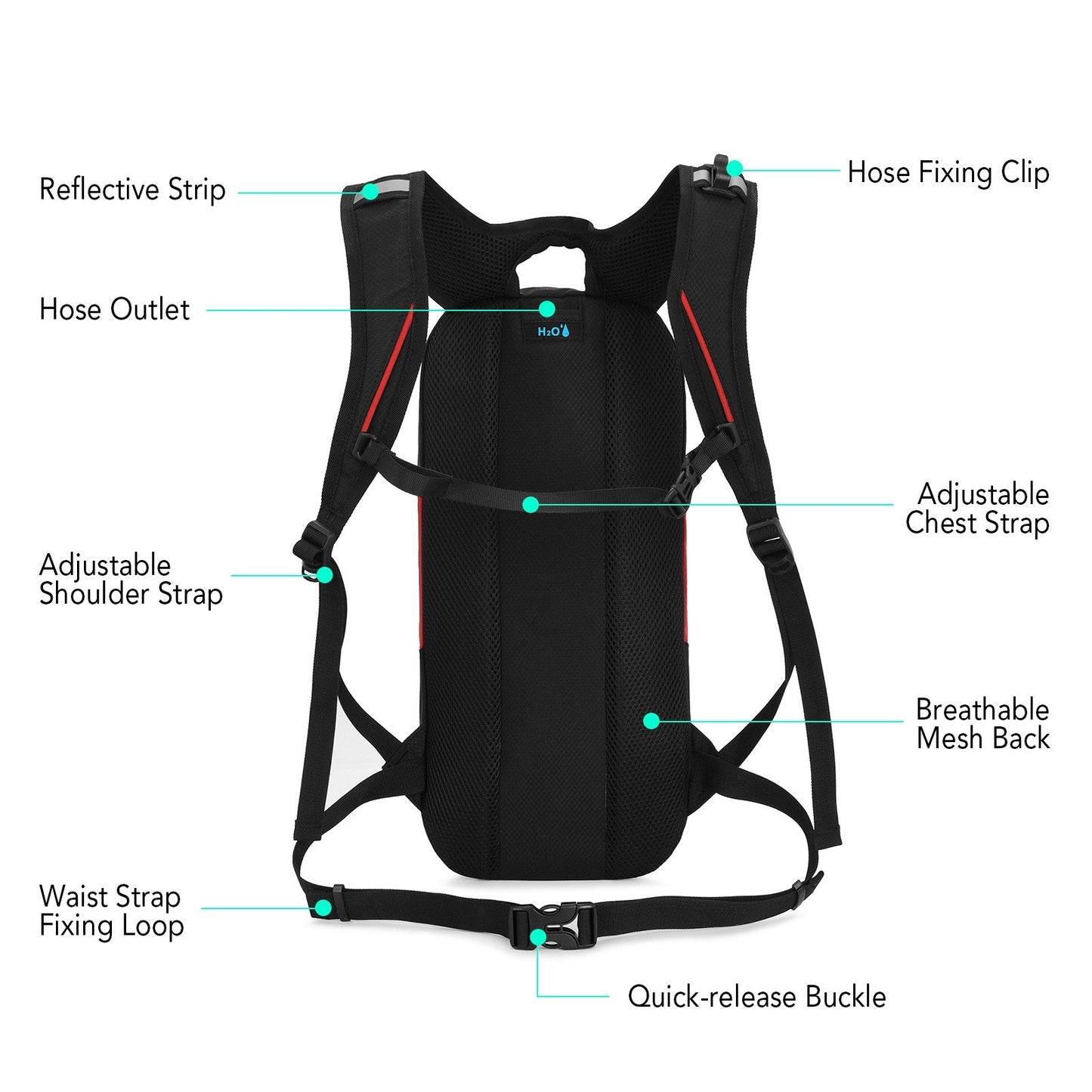 Lightweight Breathable Cycling Backpack for Outdoor Sports, Hiking, Running, and Travel - Hydration Pack Included