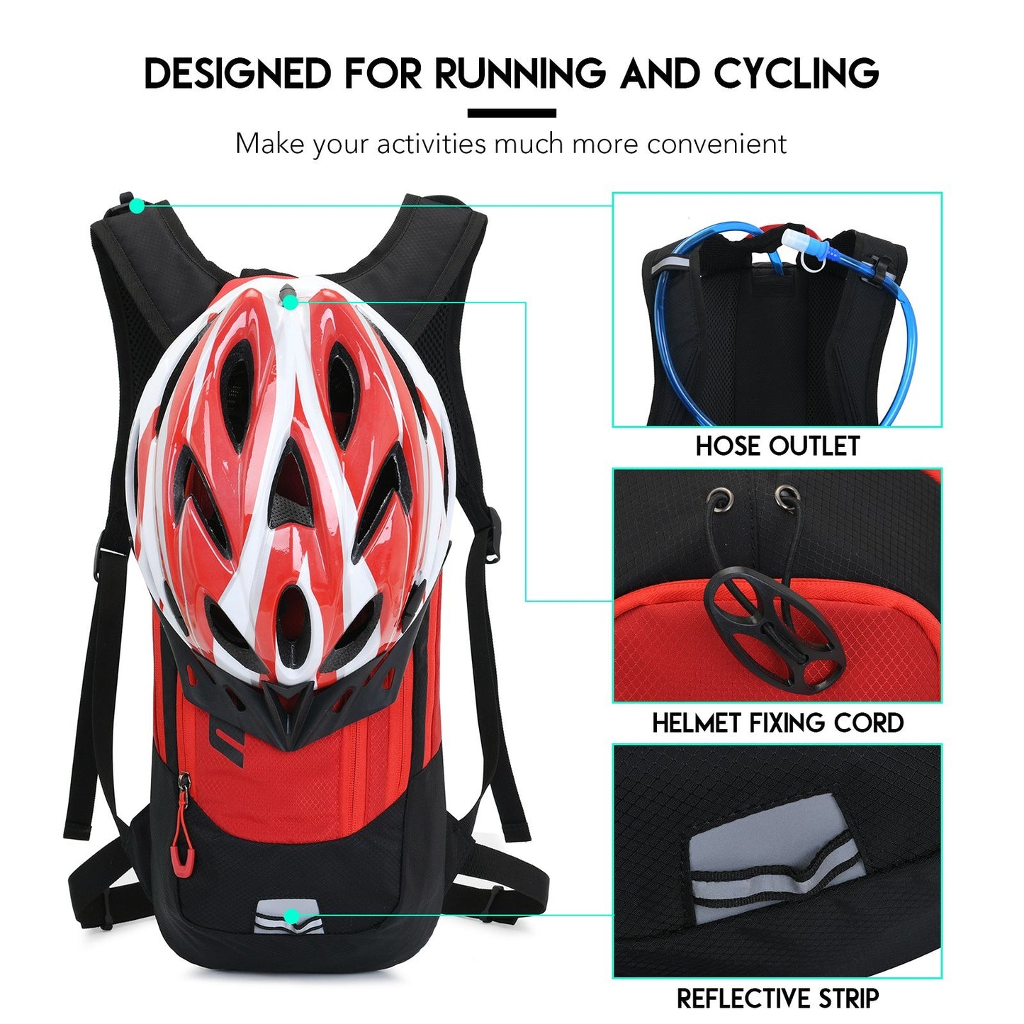 Lightweight Breathable Cycling Backpack for Outdoor Sports, Hiking, Running, and Travel - Hydration Pack Included