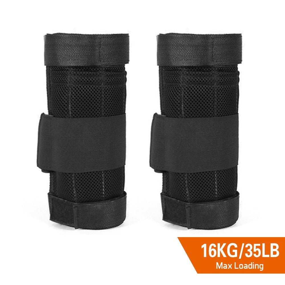 2-Pack Adjustable Ankle Weights - Max Load 16kg, Empty Wraps for Strength Training and Workouts