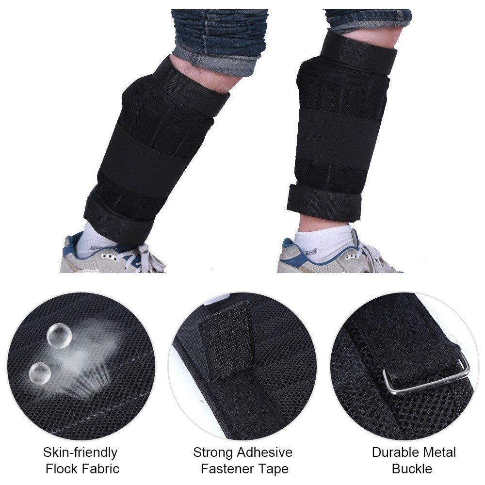2-Pack Adjustable Ankle Weights - Max Load 16kg, Empty Wraps for Strength Training and Workouts