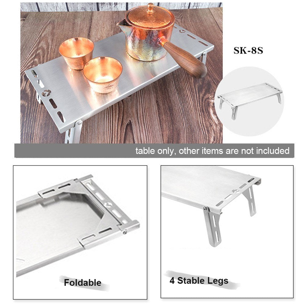 Portable Folding Stove Table: Camping Stand & Holder for Fishing, Hiking, Picnic