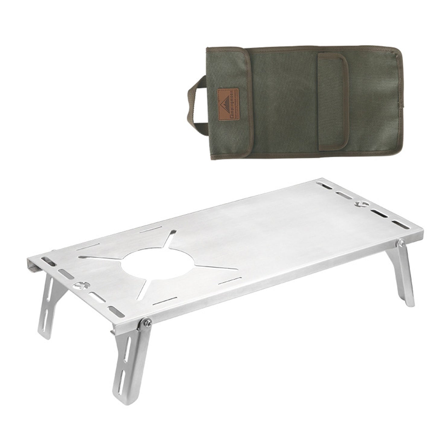 Portable Folding Stove Table: Camping Stand & Holder for Fishing, Hiking, Picnic