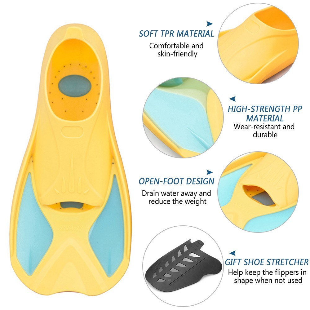 Lightweight Kids Swim Fins for Swimming & Snorkeling Training