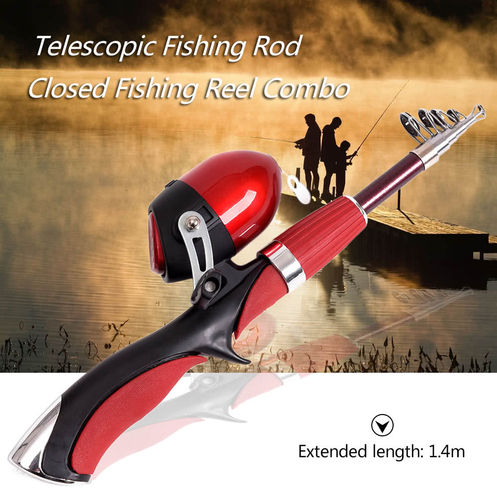 Compact 1.4m Telescopic Fishing Rod & Reel Set