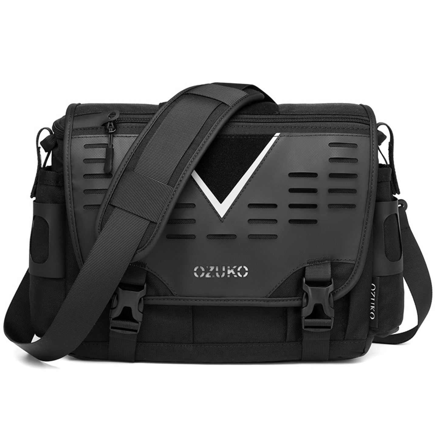 OZUKO Mens Waterproof Outdoor Cross-body Messenger Bag - Large Capacity, Single-Shoulder, Clear Storage