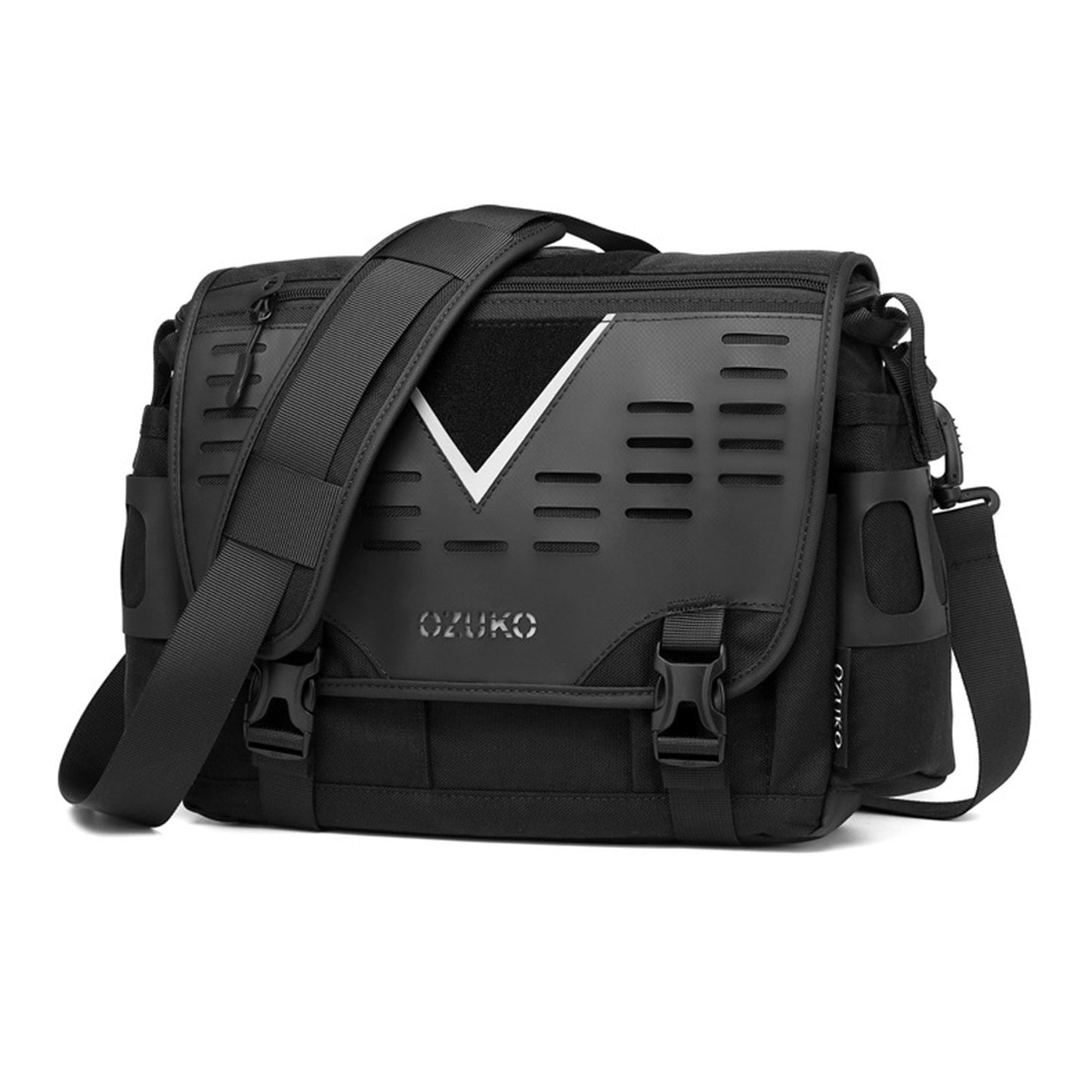 OZUKO Mens Waterproof Outdoor Cross-body Messenger Bag - Large Capacity, Single-Shoulder, Clear Storage