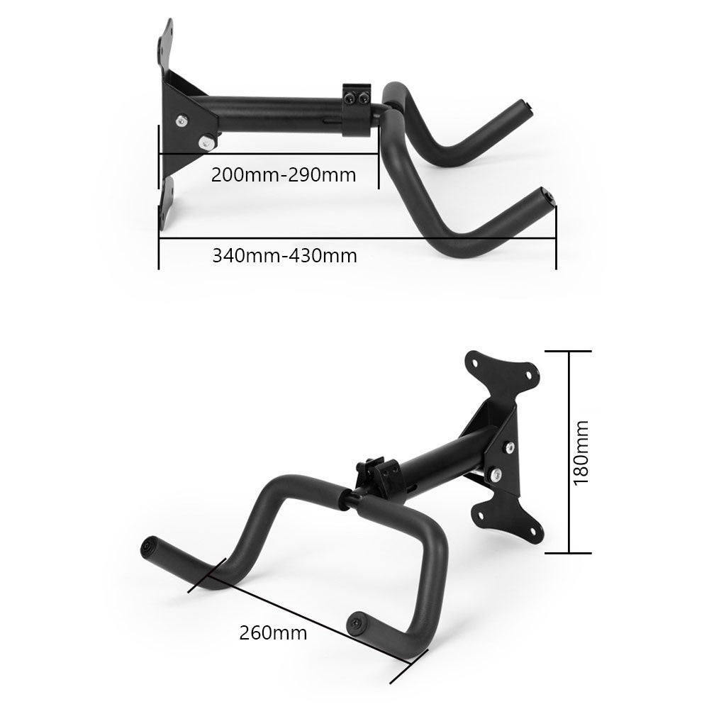 Foldable Telescopic Bicycle Wall Mount Rack with Double Hooks