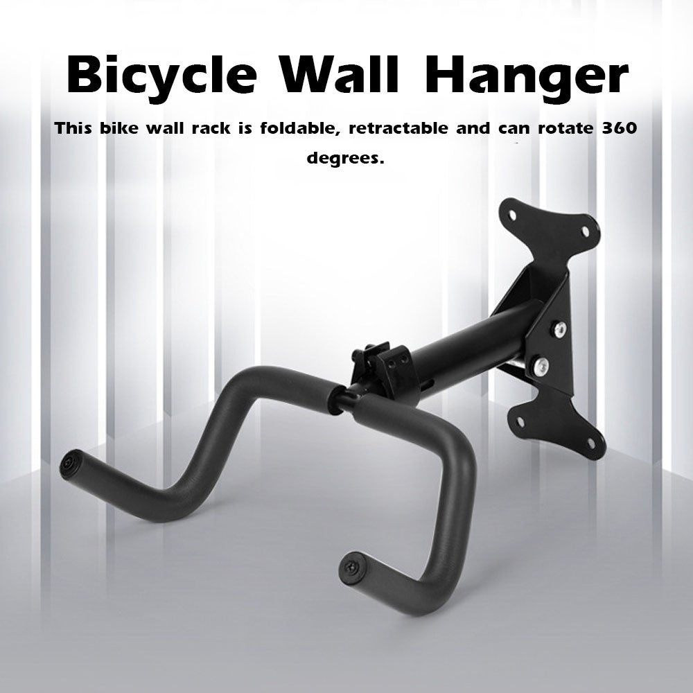 Foldable Telescopic Bicycle Wall Mount Rack with Double Hooks