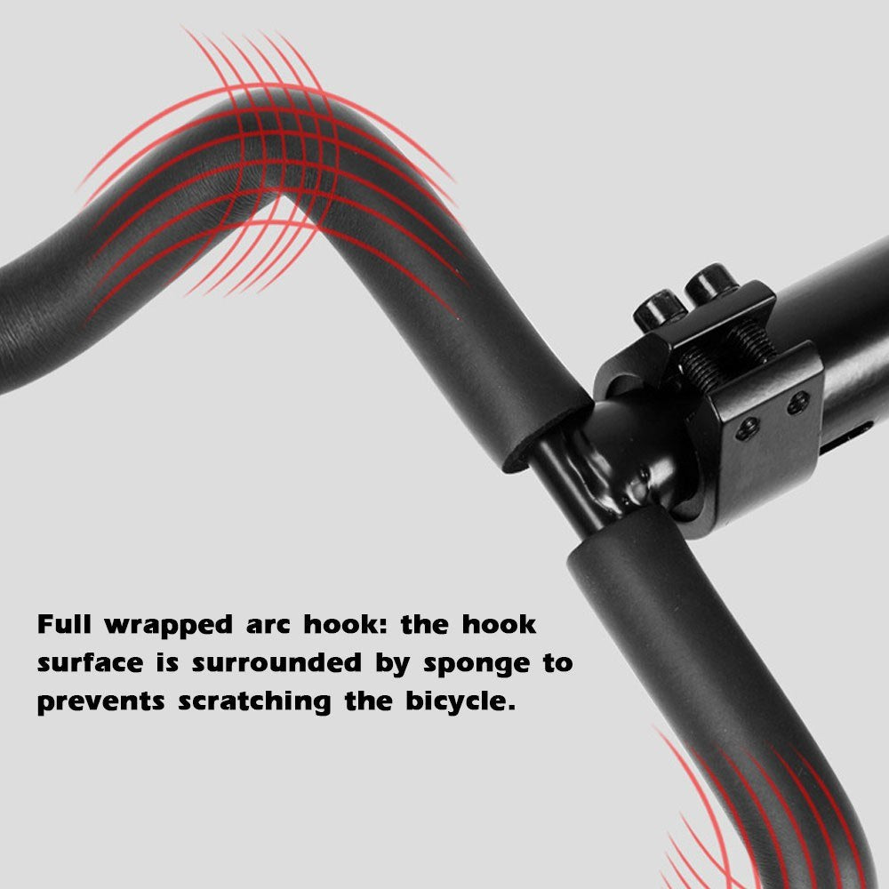 Foldable Telescopic Bicycle Wall Mount Rack with Double Hooks