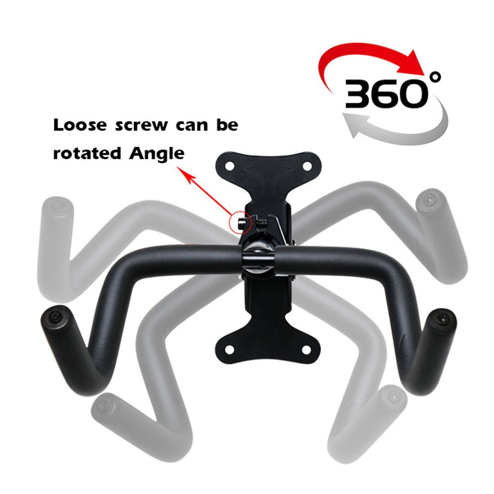 Foldable Telescopic Bicycle Wall Mount Rack with Double Hooks