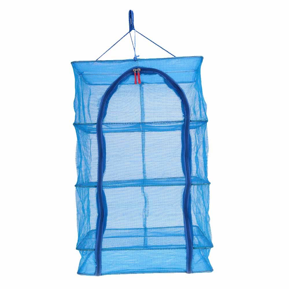 4-Tier Hanging Mesh Drying Net for Vegetables, Fish & Dishes, 40x40x65cm