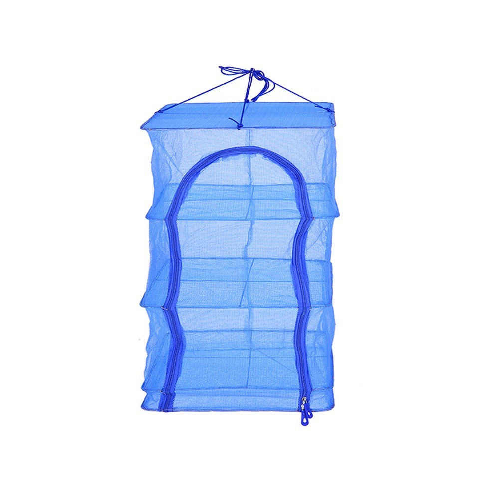4-Tier Hanging Mesh Drying Net for Vegetables, Fish & Dishes, 40x40x65cm