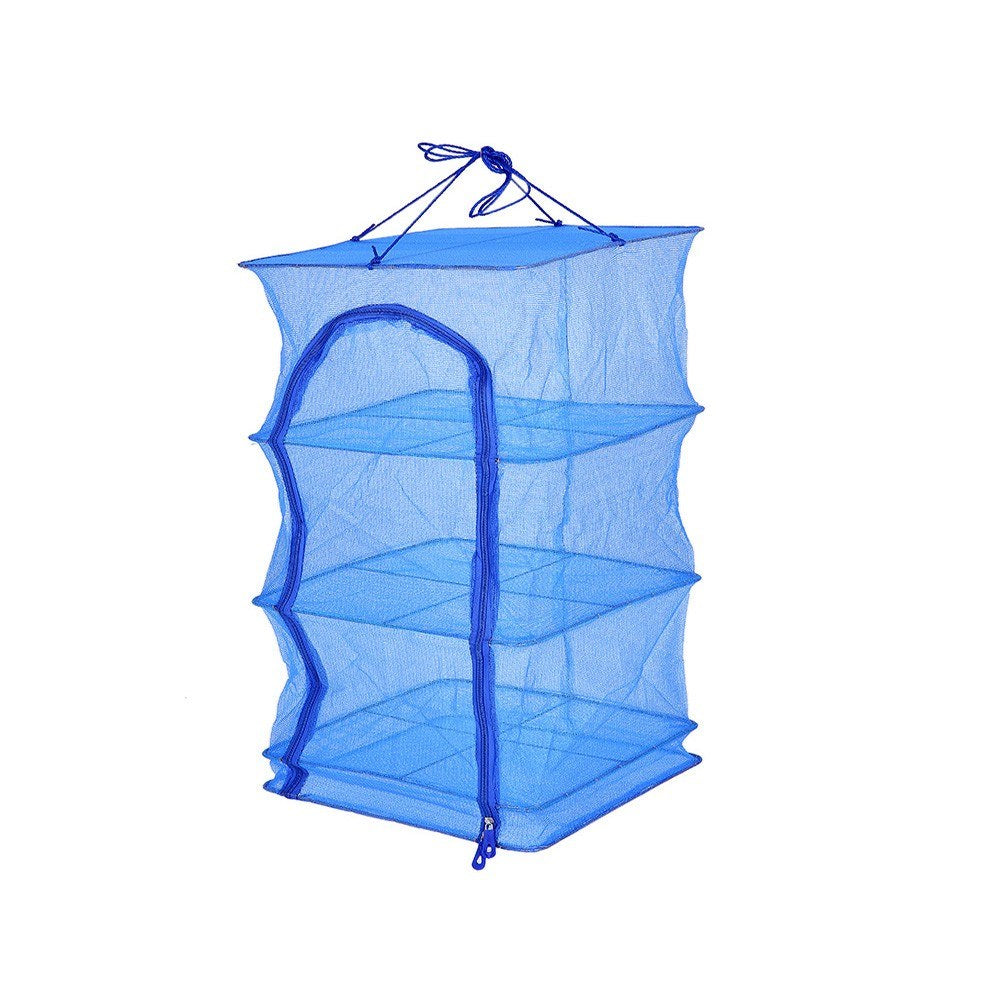 4-Tier Hanging Mesh Drying Net for Vegetables, Fish & Dishes, 40x40x65cm