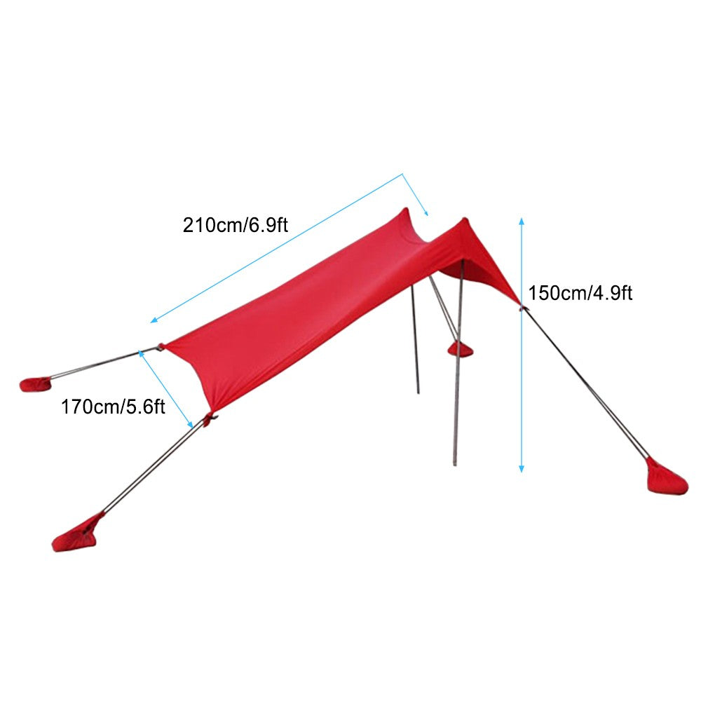 Sun Shelter Beach Tent with Sandbag Anchors