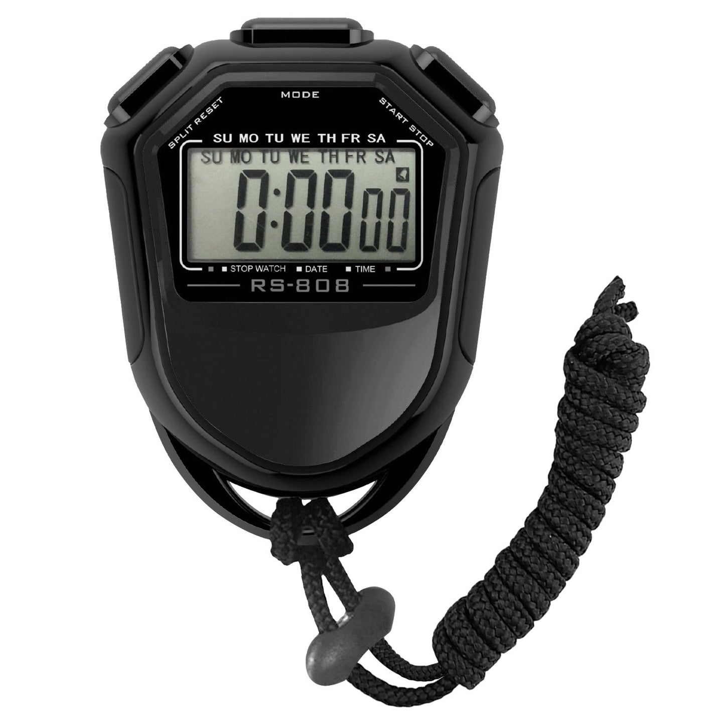 Digital Waterproof Stopwatch with Strap - Handheld LCD Timer & Chronograph for Sports Training