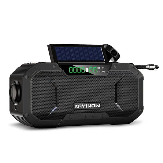 5000mAh Solar Hand Crank Emergency Radio with Flashlight & Power Bank for Outdoor Camping Survival