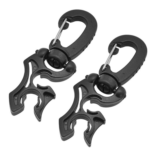 2-Pack Scuba Diving Double BCD Regulator Hose Holder with Clip for Low/High Pressure Hoses, Regulators, and Gauges Accessory