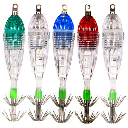 Underwater Waterproof LED Fishing Light with Squid Jig Hooks