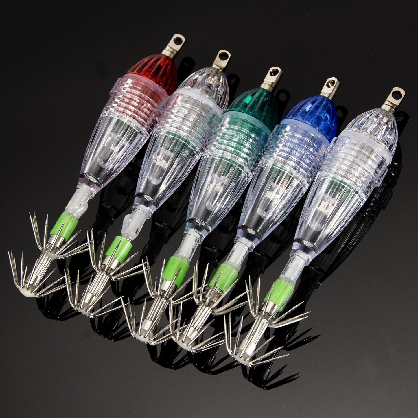 Underwater Waterproof LED Fishing Light with Squid Jig Hooks