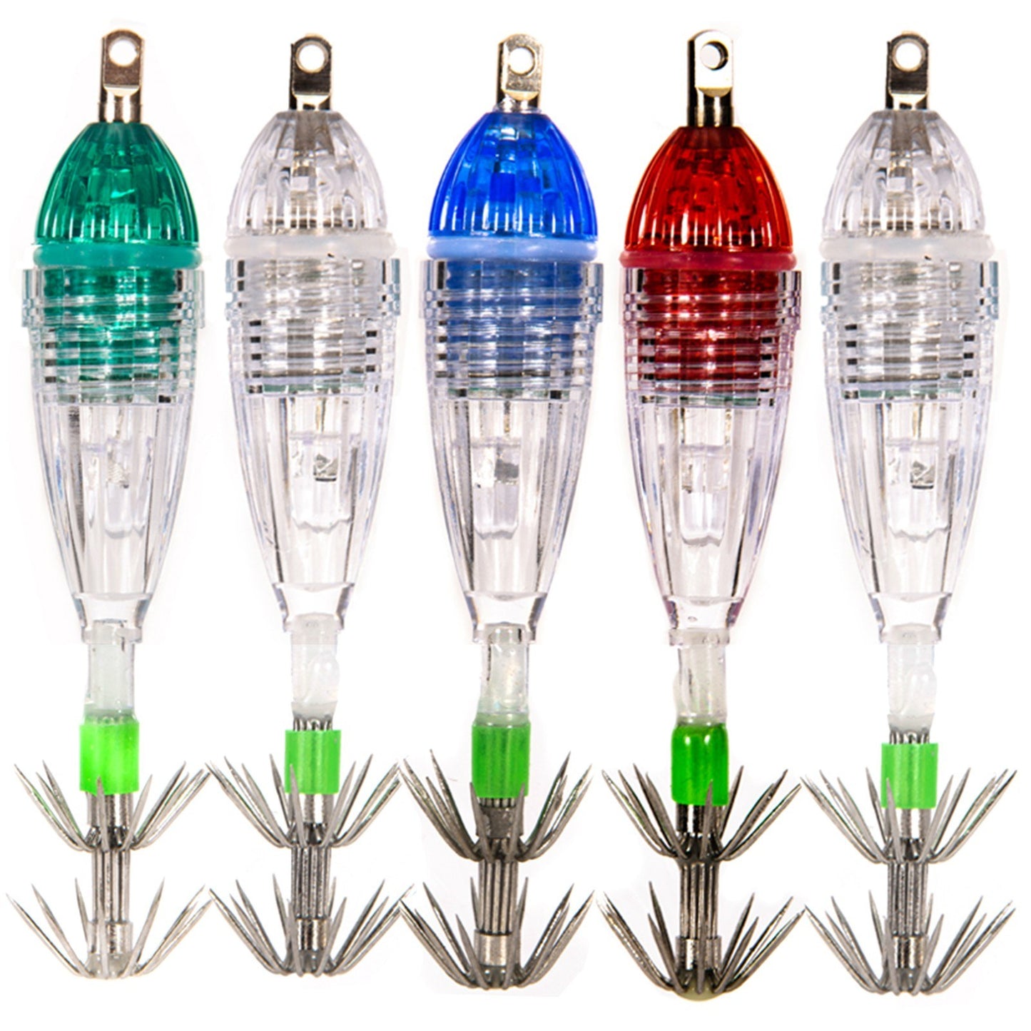 Underwater Waterproof LED Fishing Light with Squid Jig Hooks