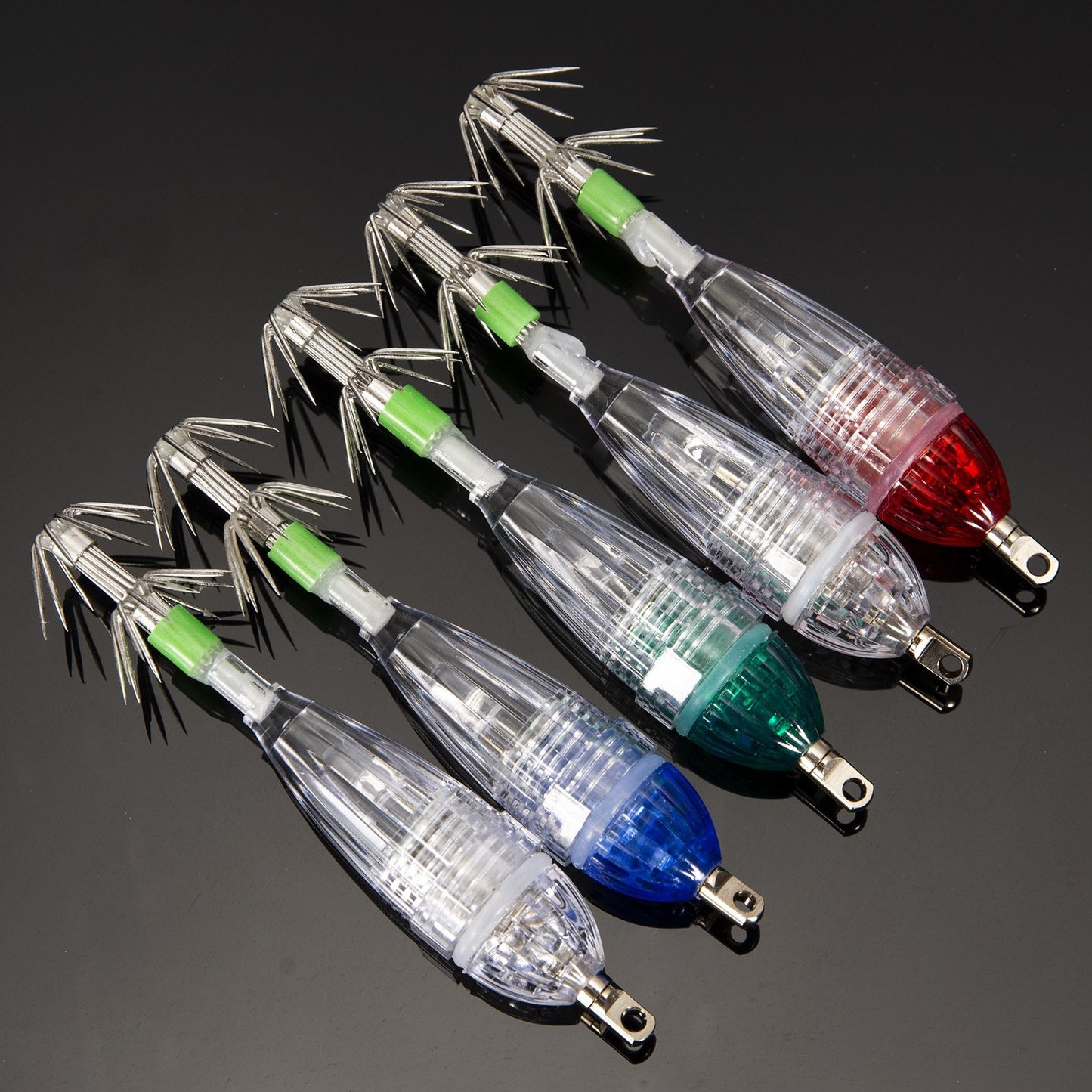 Underwater Waterproof LED Fishing Light with Squid Jig Hooks