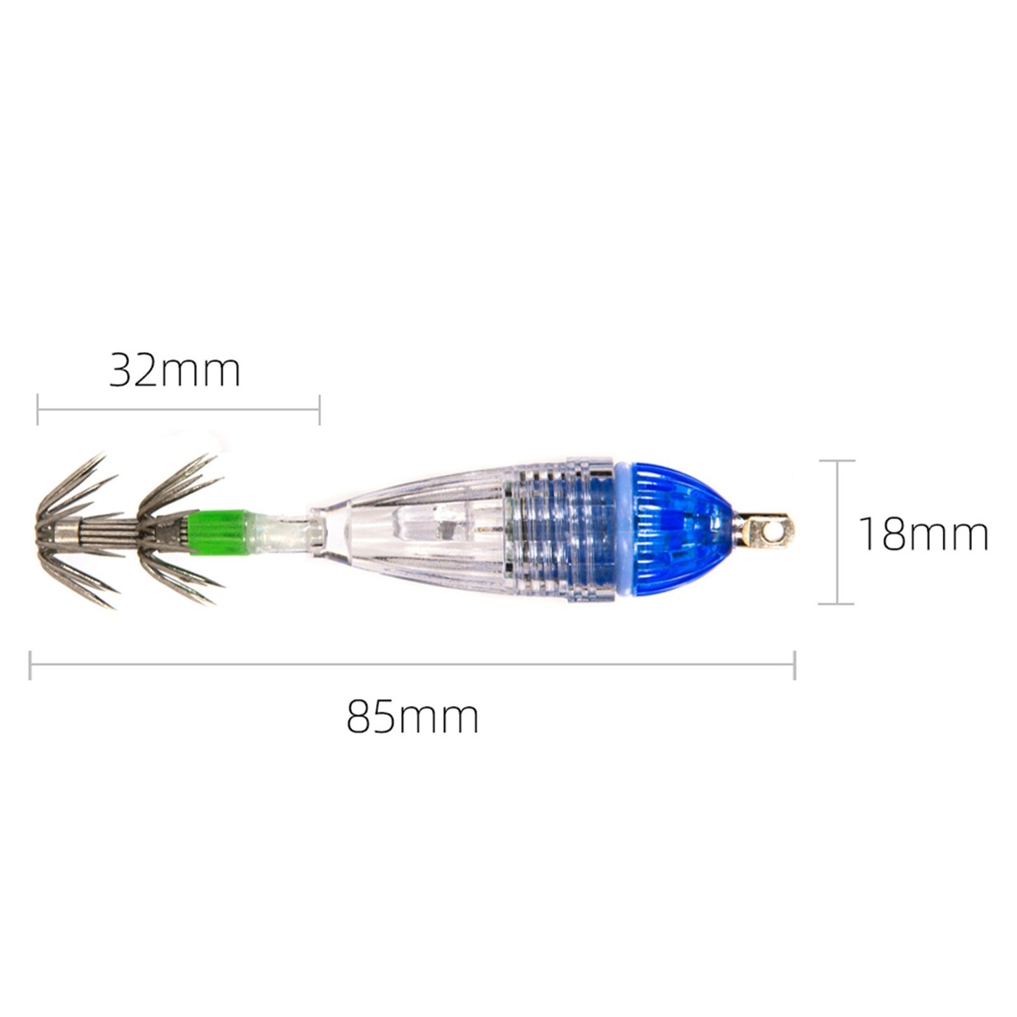 Underwater Waterproof LED Fishing Light with Squid Jig Hooks