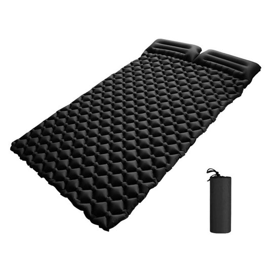 2-Person Inflatable Camping Sleeping Pad with Built-in Pillows for Outdoor Hiking & Backpacking