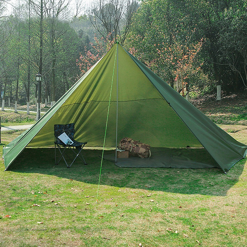 Ultralight 3x6m Waterproof Tarp Tent with Pole - Folding Camping Canopy Beach Sun Shelter for Hiking and Survival