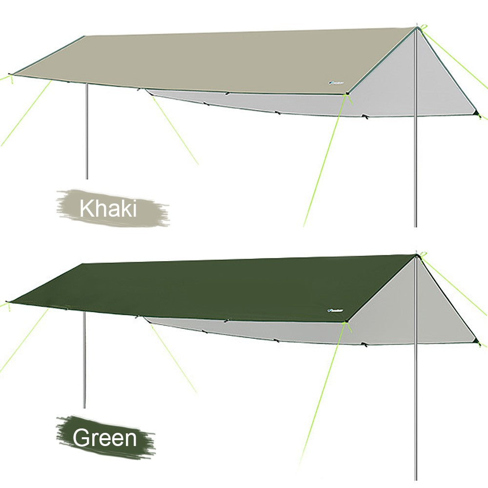 Ultralight 3x6m Waterproof Tarp Tent with Pole - Folding Camping Canopy Beach Sun Shelter for Hiking and Survival