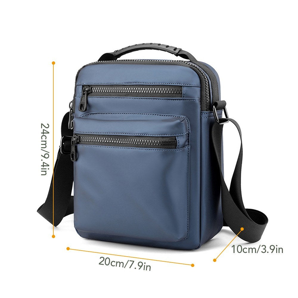 Mens Wear-Resistant Oxford Sling Crossbody Shoulder Bag with Adjustable Strap