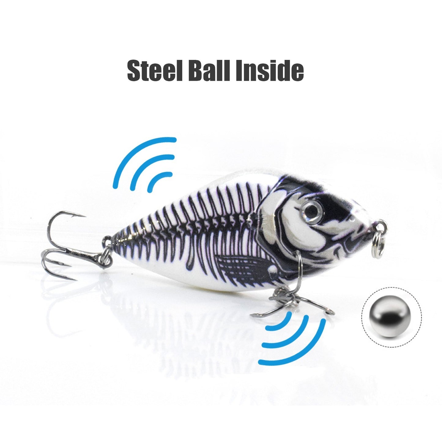 Lifelike 2.8in Fishing Lure with Rattle - 0.5oz Bionic Hard Bait for Bass & Pike, Freshwater & Saltwater Crankbait with Treble Hooks