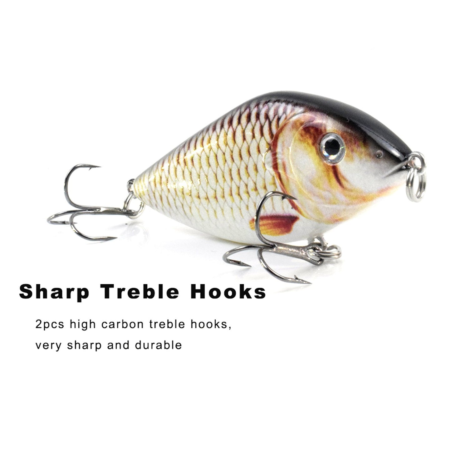 Lifelike 2.8in Fishing Lure with Rattle - 0.5oz Bionic Hard Bait for Bass & Pike, Freshwater & Saltwater Crankbait with Treble Hooks