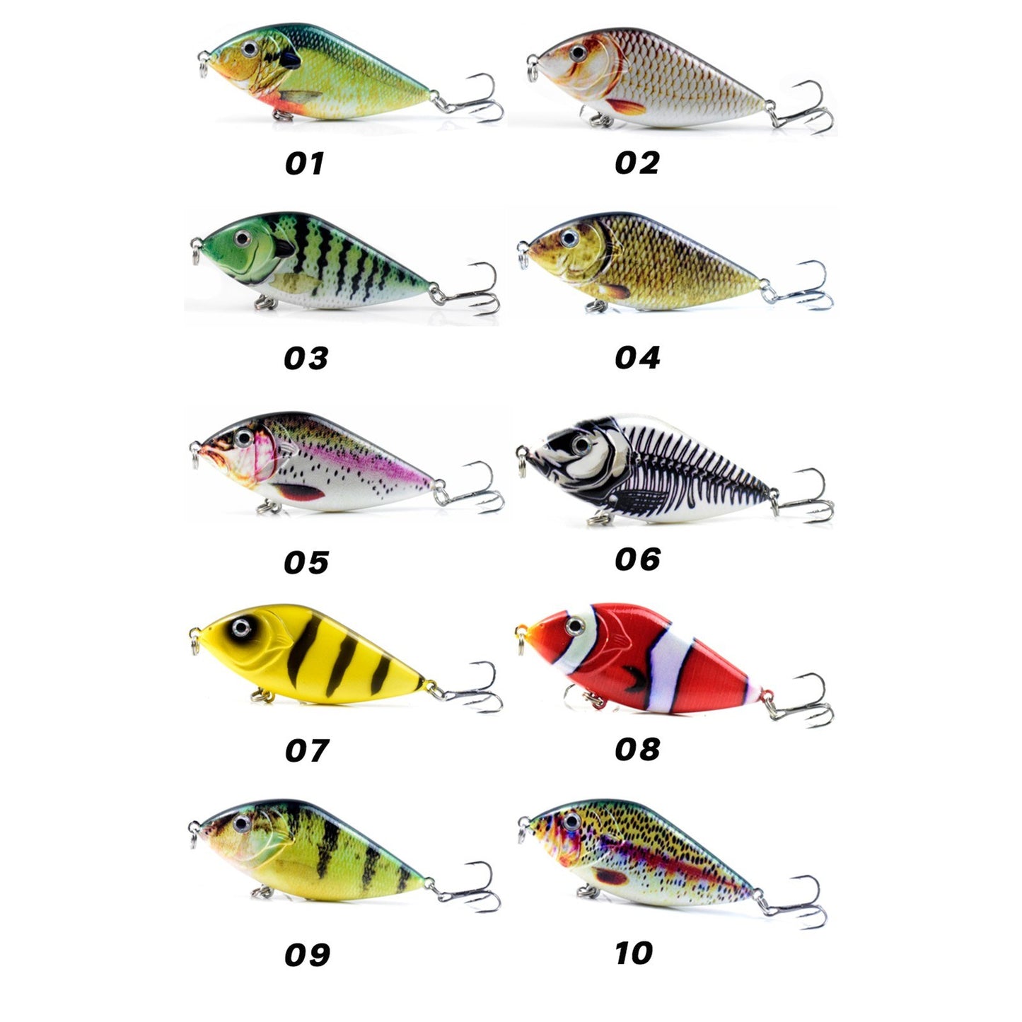 Lifelike 2.8in Fishing Lure with Rattle - 0.5oz Bionic Hard Bait for Bass & Pike, Freshwater & Saltwater Crankbait with Treble Hooks