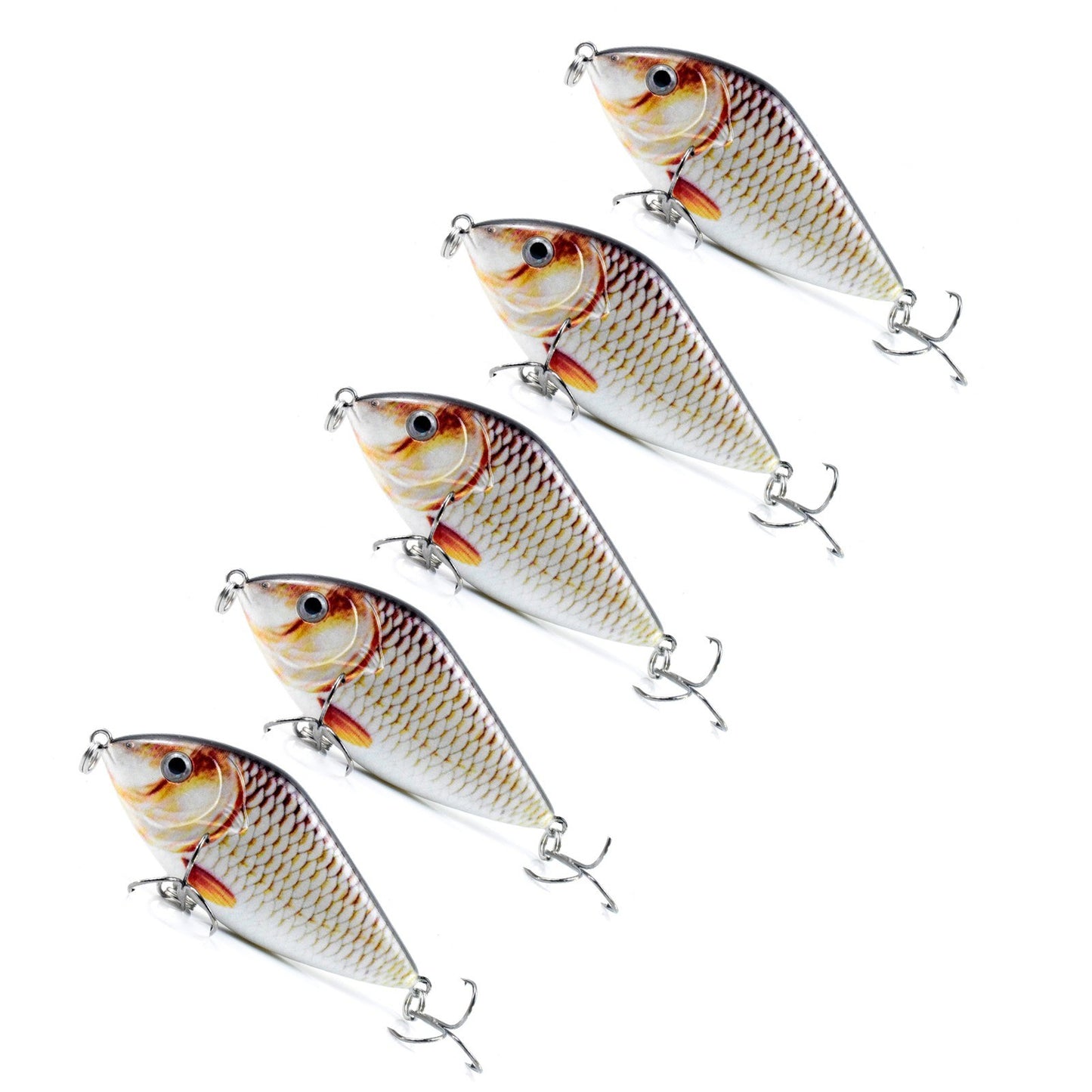 Lifelike 2.8in Fishing Lure with Rattle - 0.5oz Bionic Hard Bait for Bass & Pike, Freshwater & Saltwater Crankbait with Treble Hooks