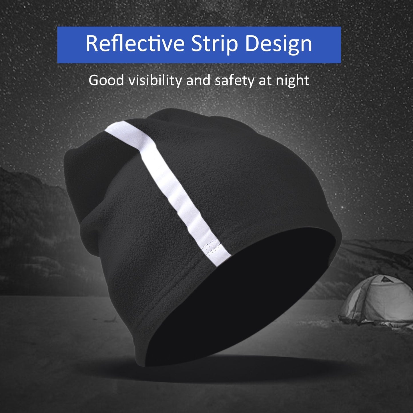 Reflective Fleece Neck Warmer Balaclava for Winter Sports: Unisex Skiing, Cycling, Running