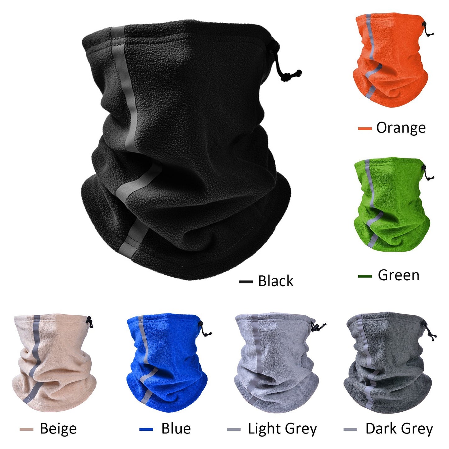 Reflective Fleece Neck Warmer Balaclava for Winter Sports: Unisex Skiing, Cycling, Running