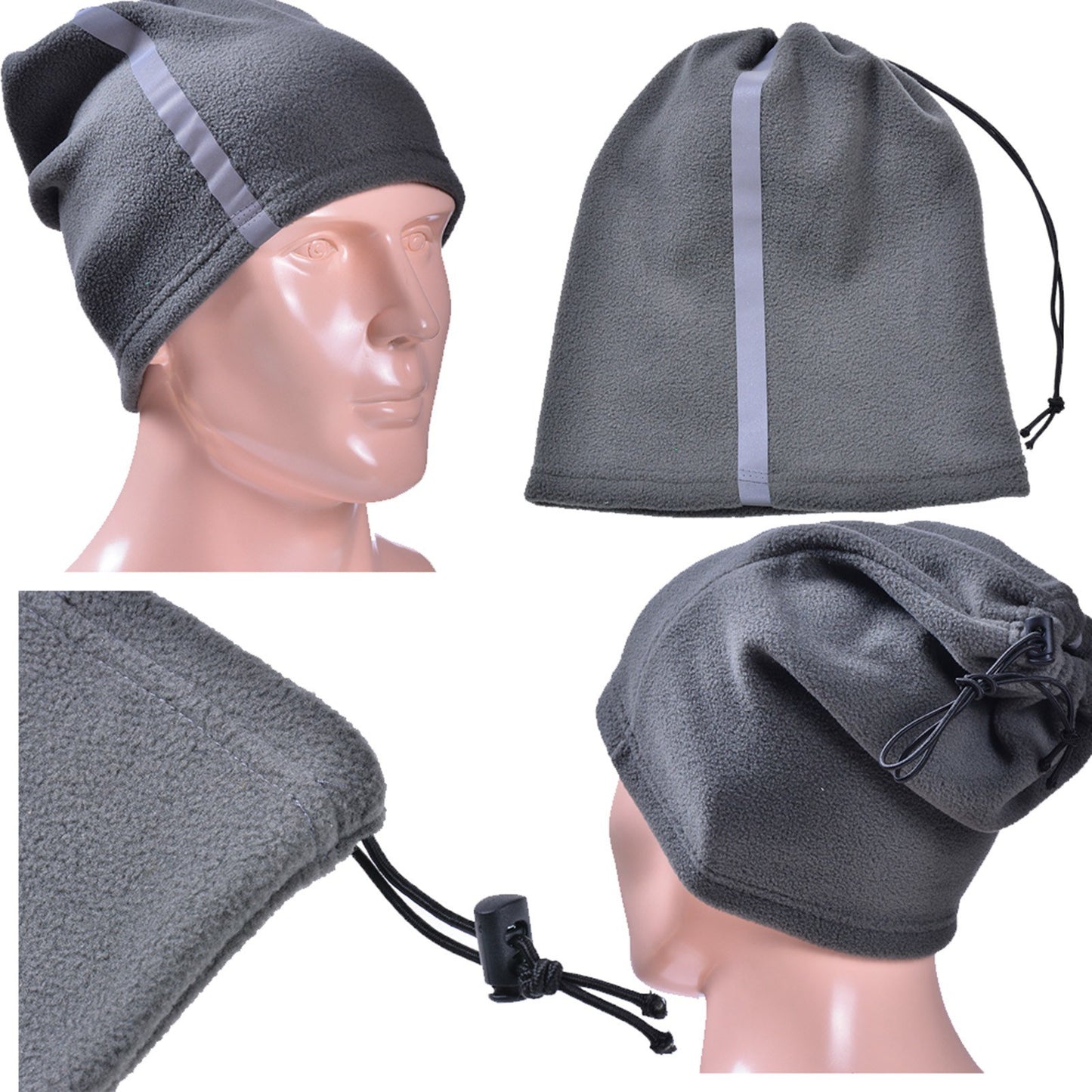 Reflective Fleece Neck Warmer Balaclava for Winter Sports: Unisex Skiing, Cycling, Running