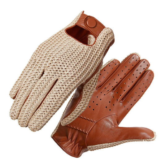 Mens Goatskin Touchscreen Motorcycle Driving Gloves