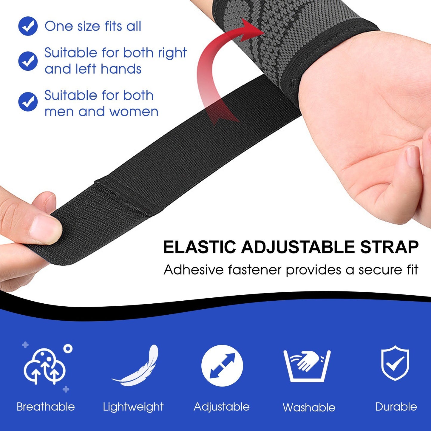 Adjustable Fitness Wrist Brace Support Bandage - 1pc