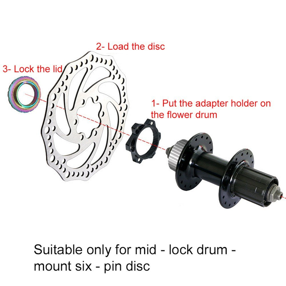 6-Bolt to Center Lock Adapter for 6-Hole Brake Disc Conversion