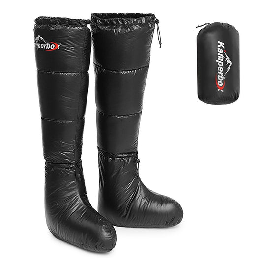 Kamperbox Winter Down-Filled Windproof Boots with Storage Bag for Camping & Backpacking