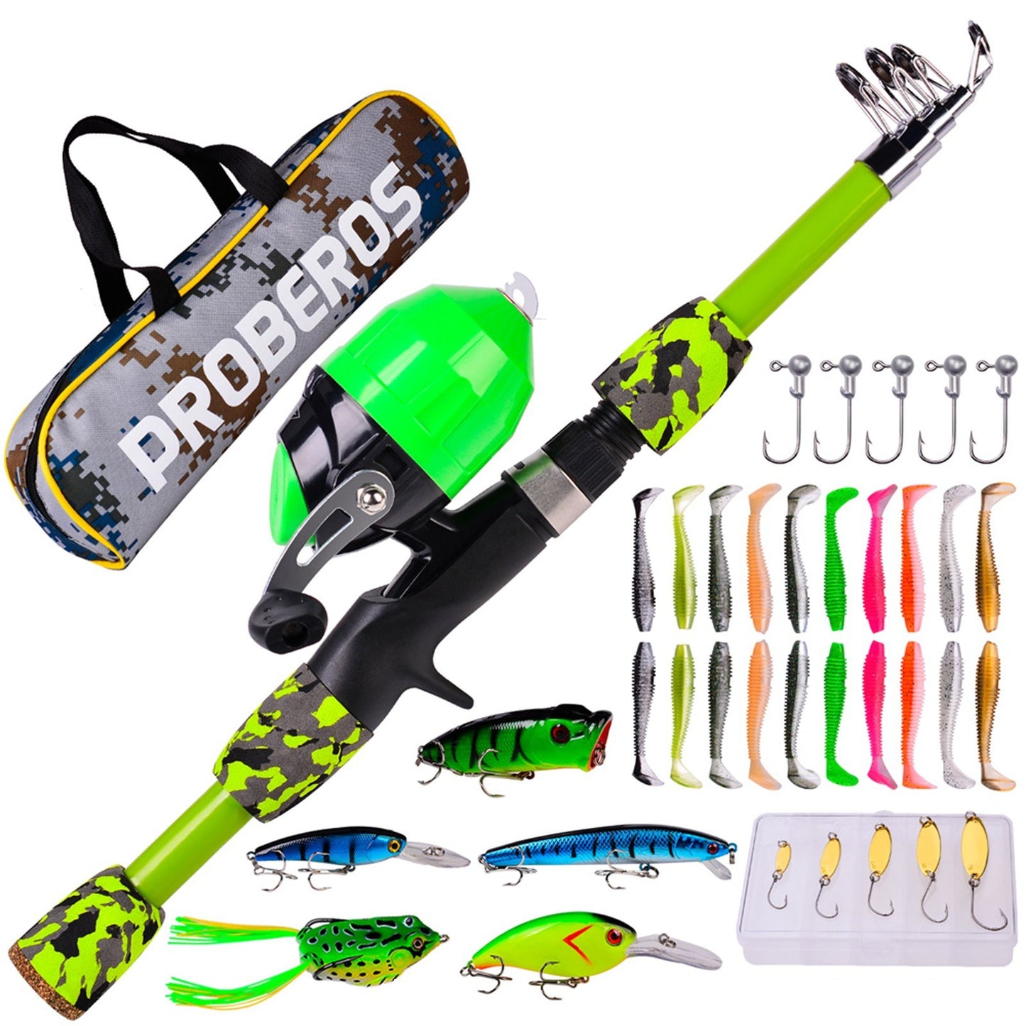 1.5m Kids Ultralight Fishing Rod with 37-Piece Accessory Set