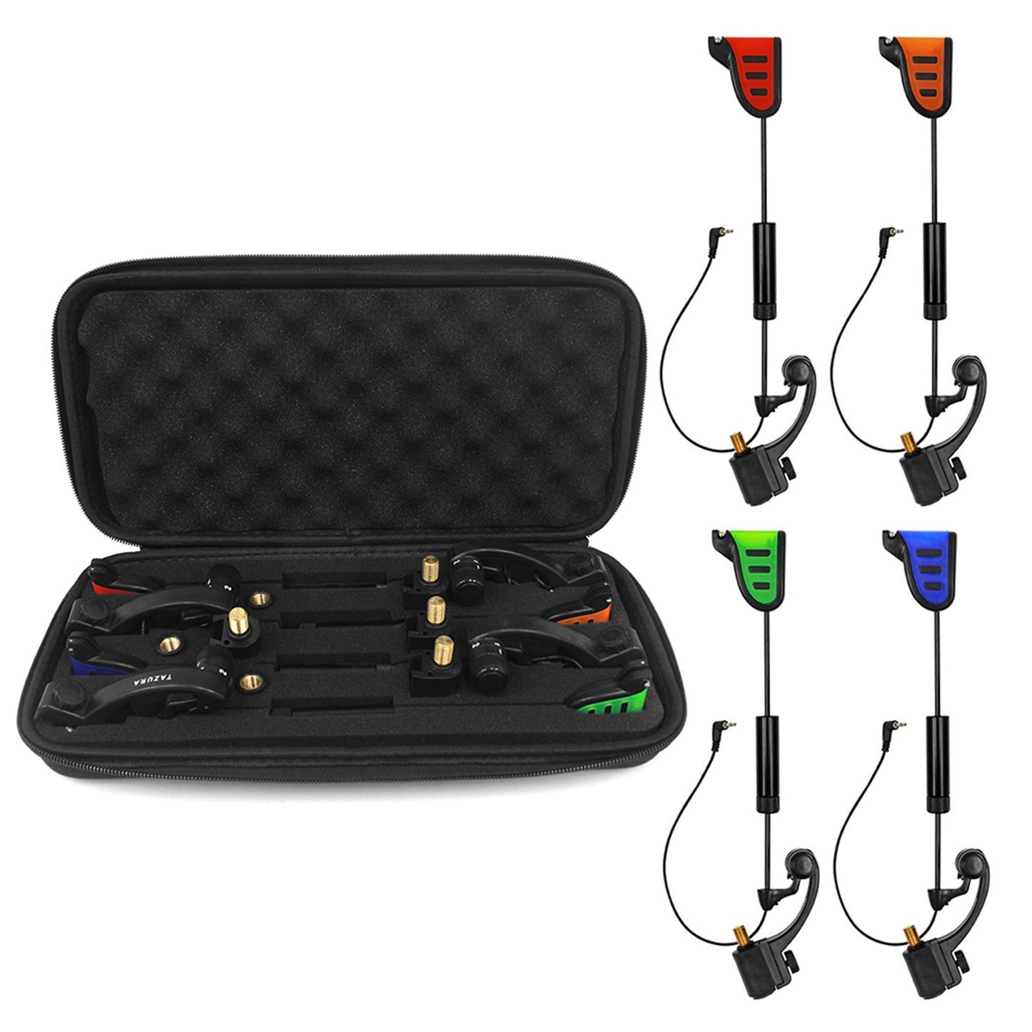 LED Fishing Bite Indicator Swinger Set with Storage Case