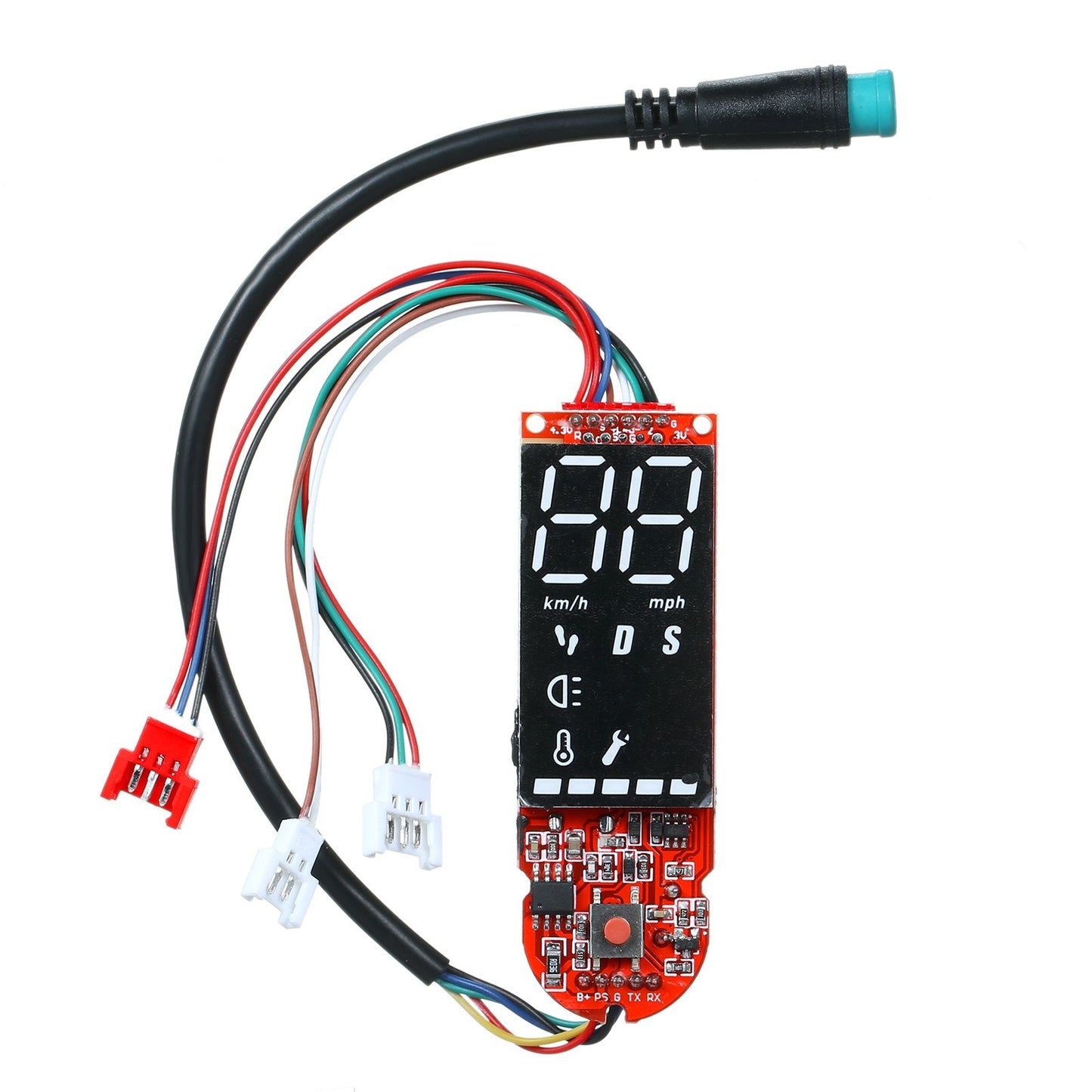 Electric Scooter Accessory Set - 30V 350W Brushless Motor Controller with Digital Display, Headlight & Taillight
